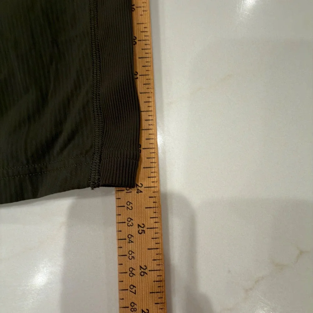 Lululemon Dance Studio Mid-Rise Crop 25 Ribbed Pant Dark Olive Green Size 14